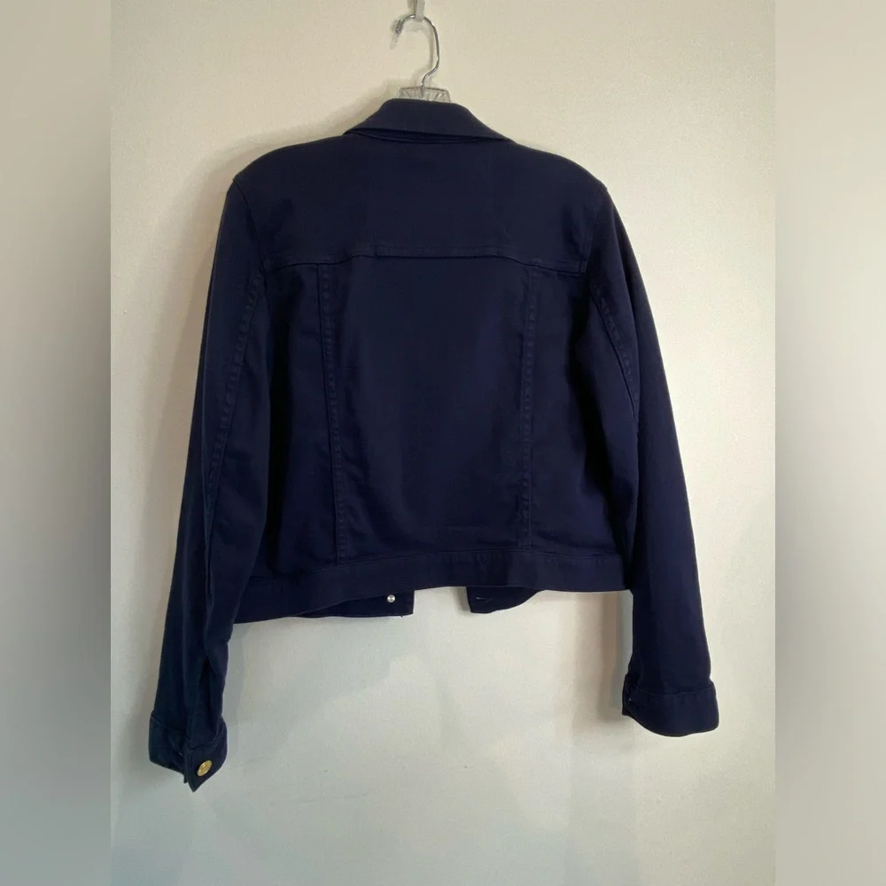 Michael Kors Denim Navy Blue Jacket With Gold Buttons - Picture 4 of 9